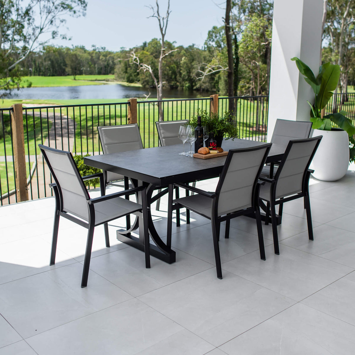 Margot Chester Moon - 7pce (180x100) - Outdoor Dining Set