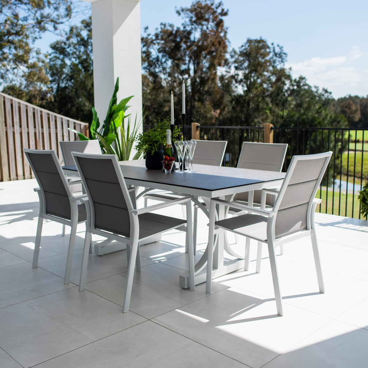 Margot Chester Moon - 7pce (180x100) - Outdoor Dining Set