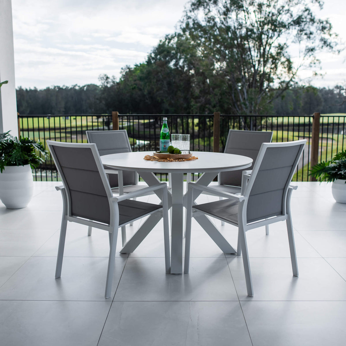 Margot Malibu Round - 5pce (120x120) - Outdoor Dining Set