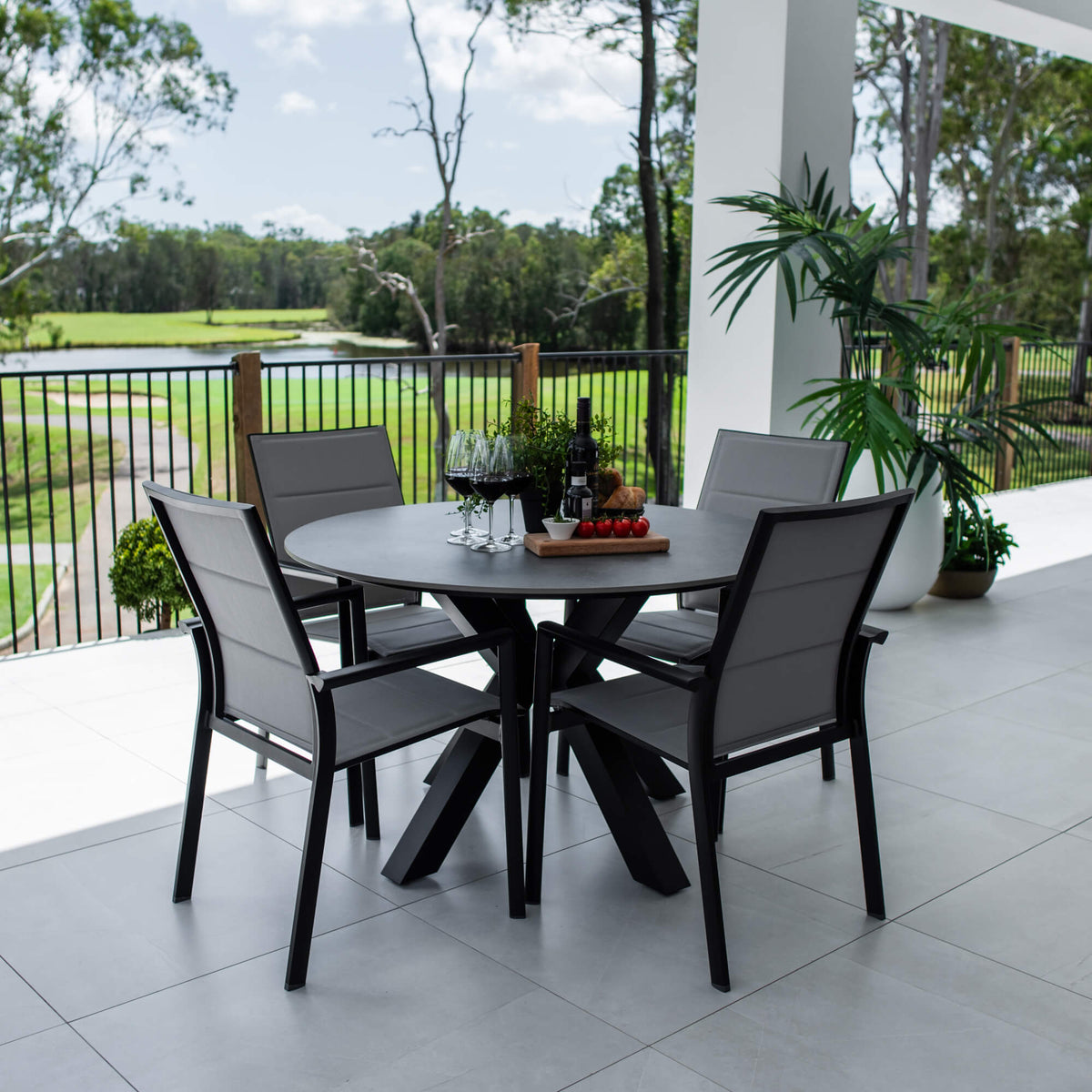 Margot Malibu Round - 5pce (120x120) - Outdoor Dining Set