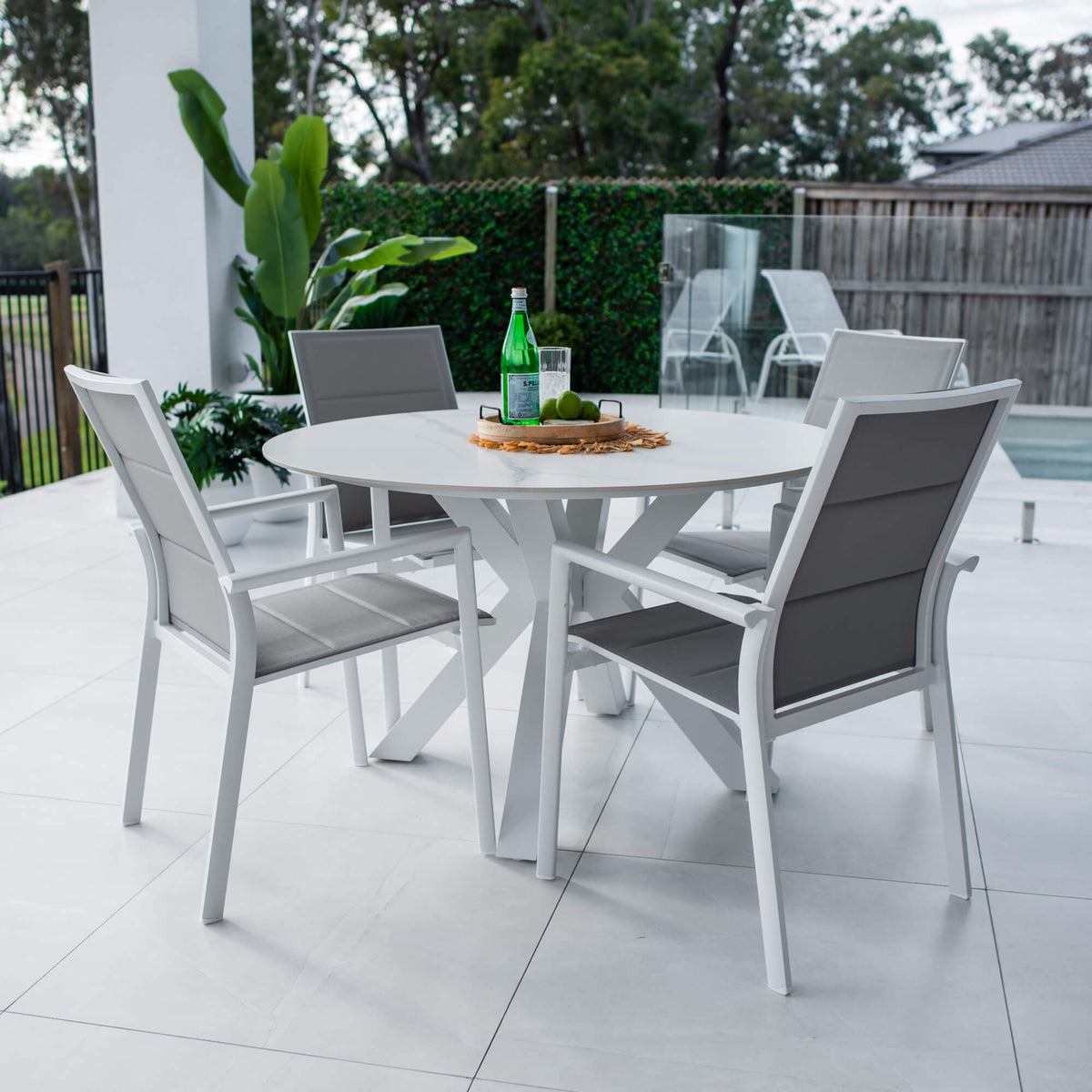 Margot Malibu Round - 5pce (120x120) - Outdoor Dining Set