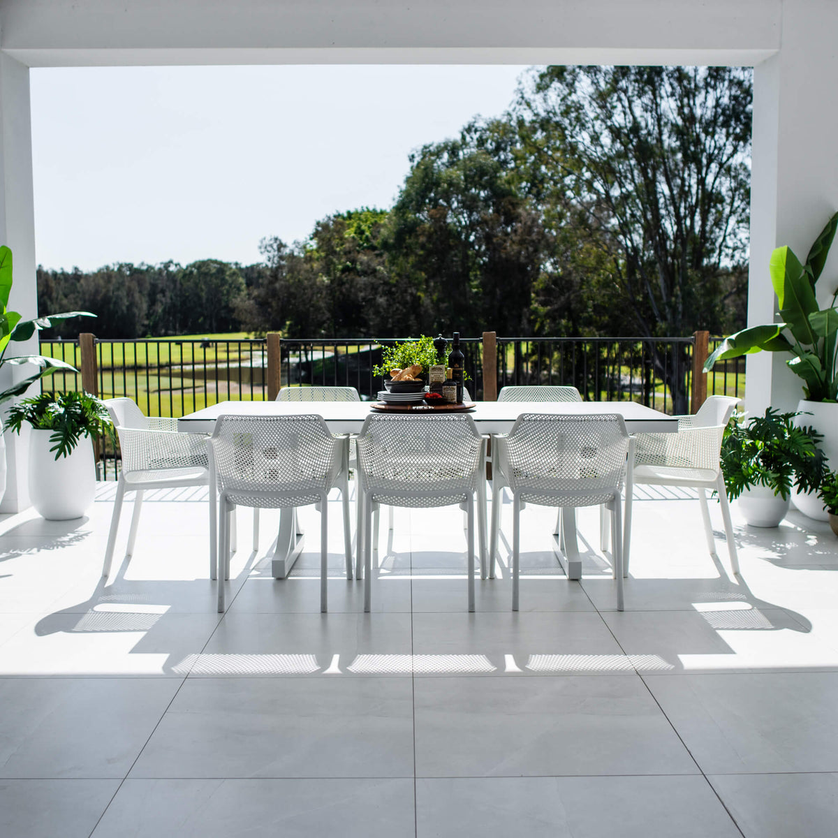Nero Chester Moon - 9pce (215x100) - Outdoor Dining Set