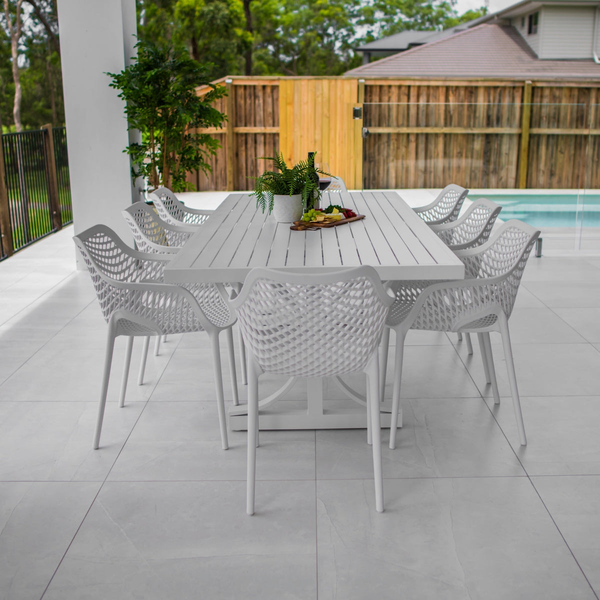 Roma XL Bergen - 9pce (220x100) - Outdoor Dining Set