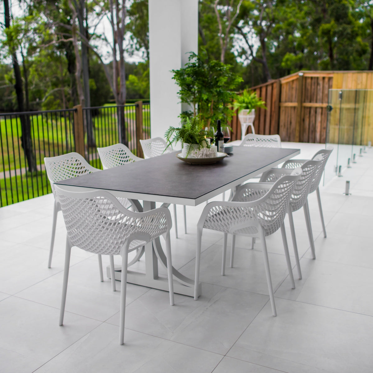 Roma XL Chester Moon - 9pce (215x100) - Outdoor Dining Set