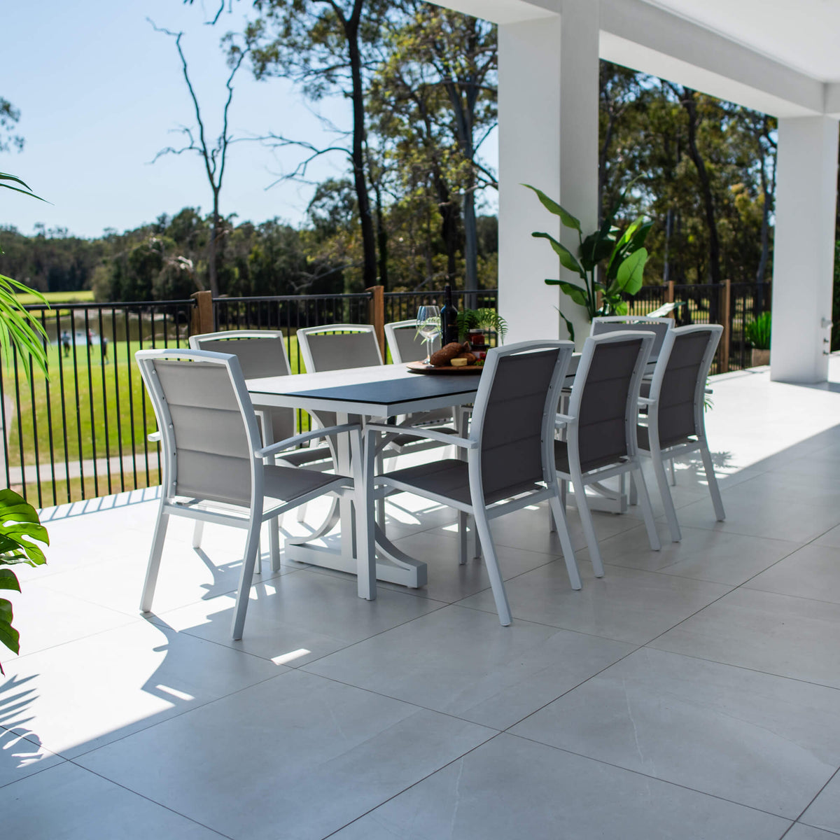 Shelby Chester Moon - 9pce (215x100) - Outdoor Dining Set