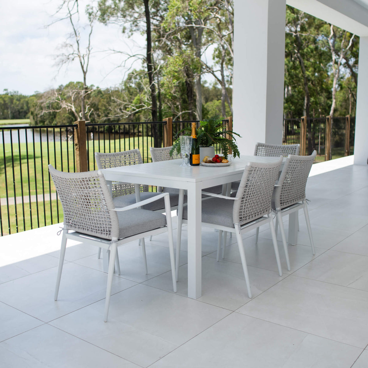 Vienna Rope Aria - 7pce (150x80) - Outdoor Dining Set