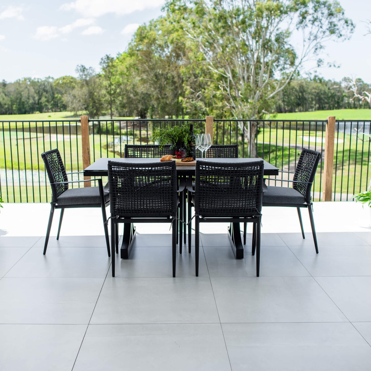 Vienna Rope Chester Moon - 7pce (150x80) - Outdoor Dining Set