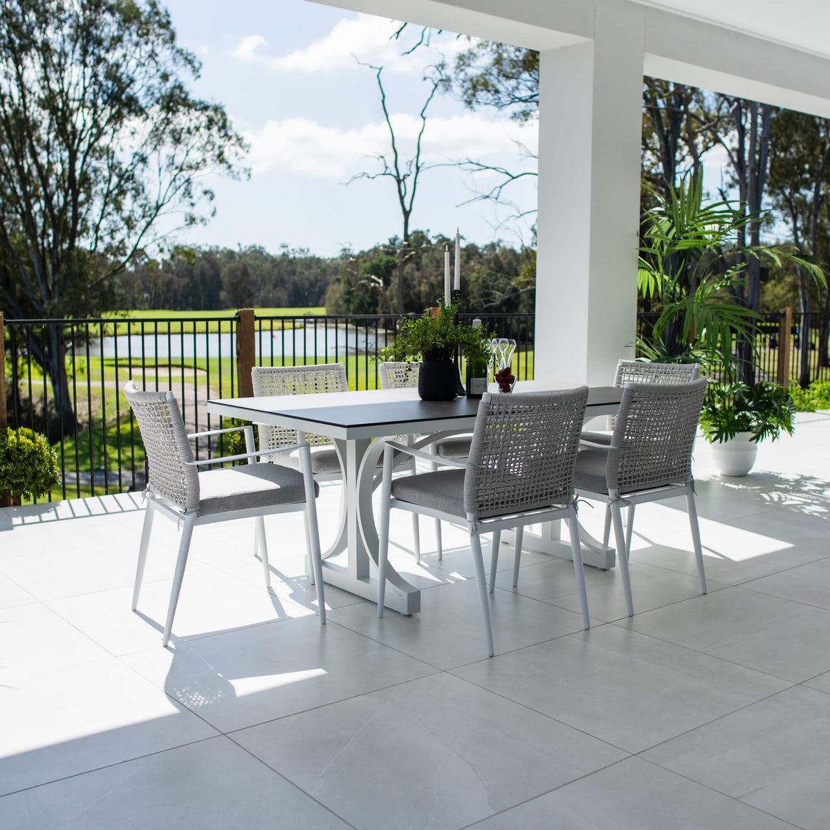 Vienna Rope Chester Moon - 7pce (180x100) - Outdoor Dining Set