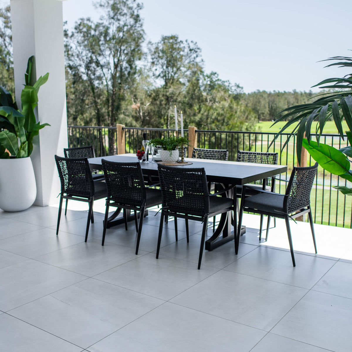 Vienna Rope Chester Moon - 9pce (215x100) - Outdoor Dining Set