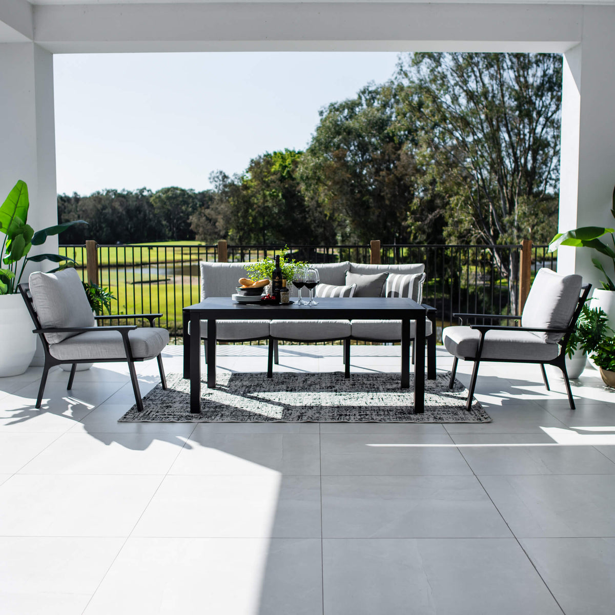Bermuda 3 Low Dining - 4pce - Outdoor Lounge Setting