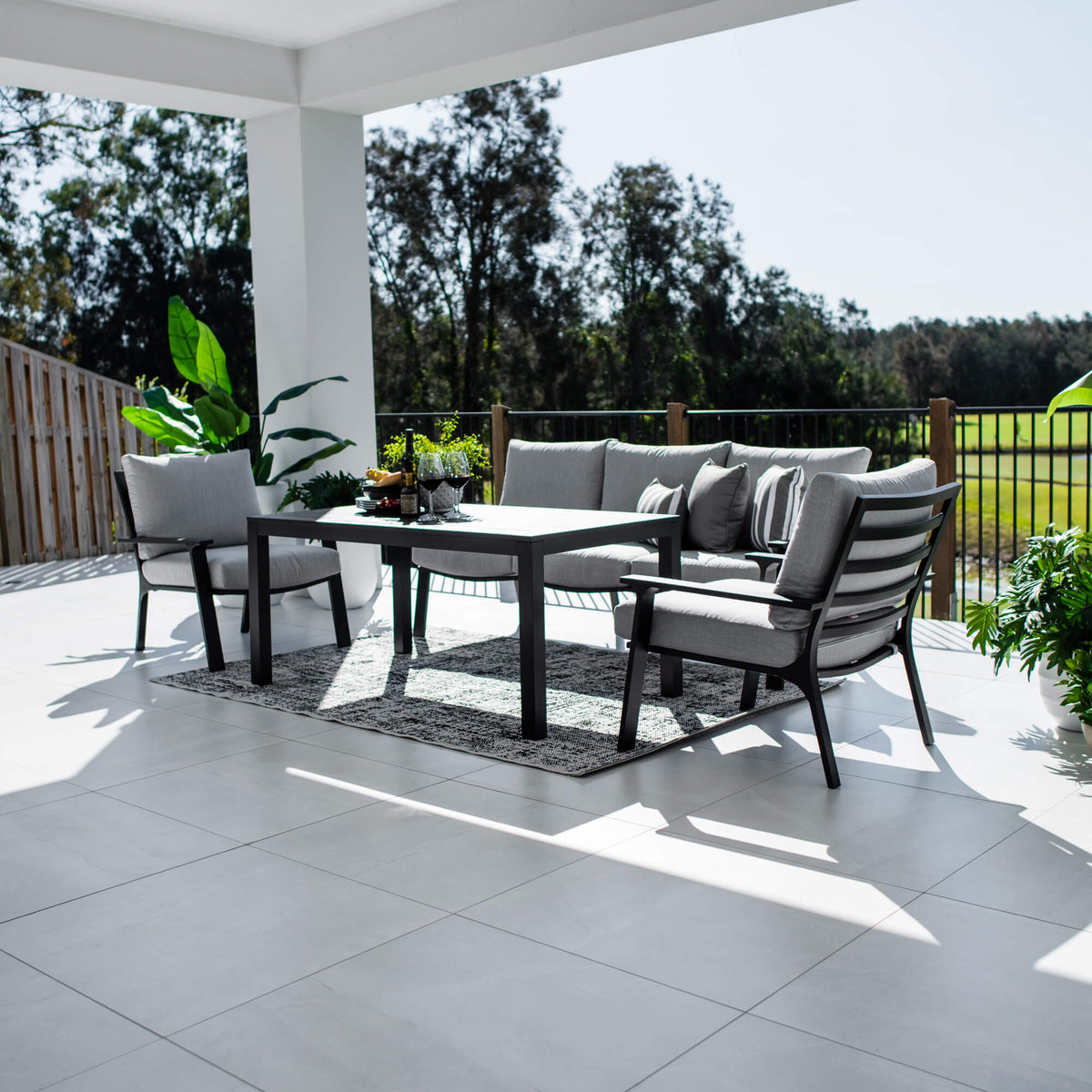 Bermuda 3 Low Dining - 4pce - Outdoor Lounge Setting