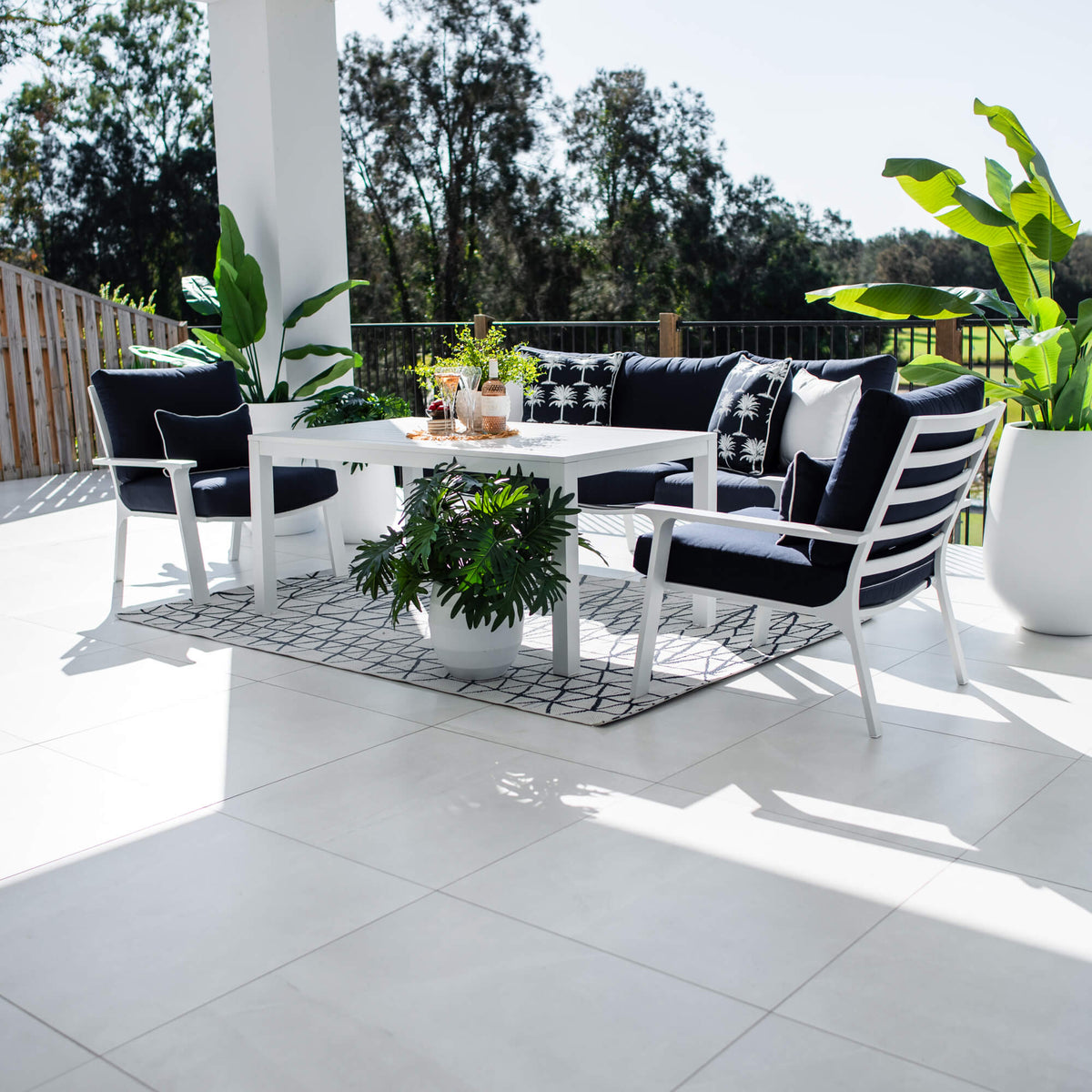 Bermuda 3 Low Dining - 4pce - Outdoor Lounge Setting