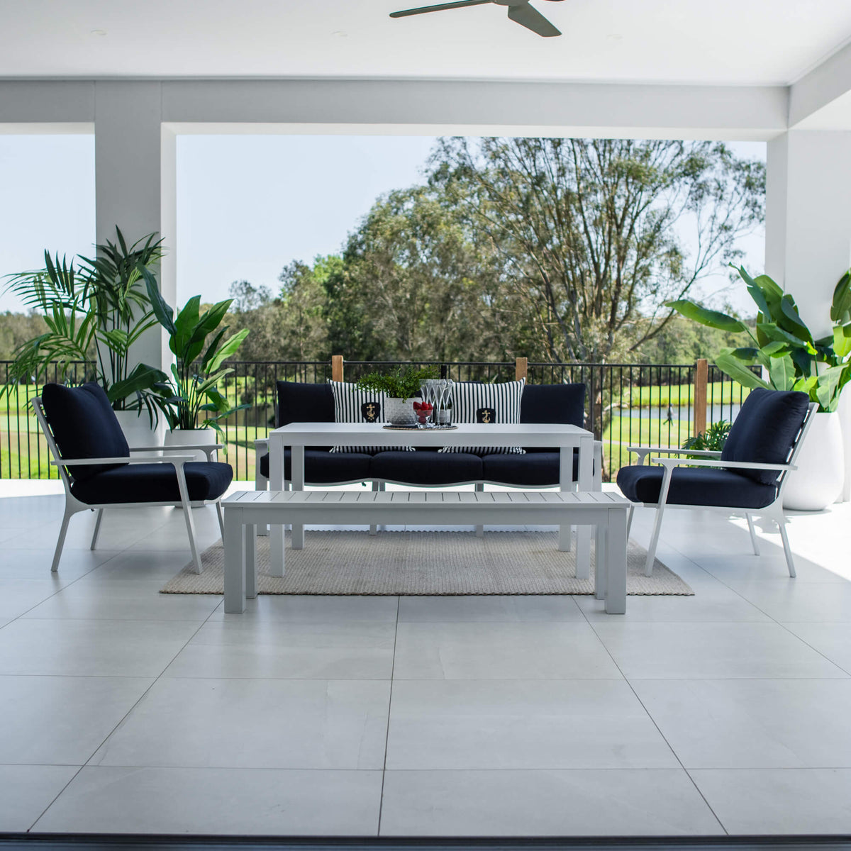 Bermuda 3 Low Dining - 5pce - Outdoor Lounge Setting