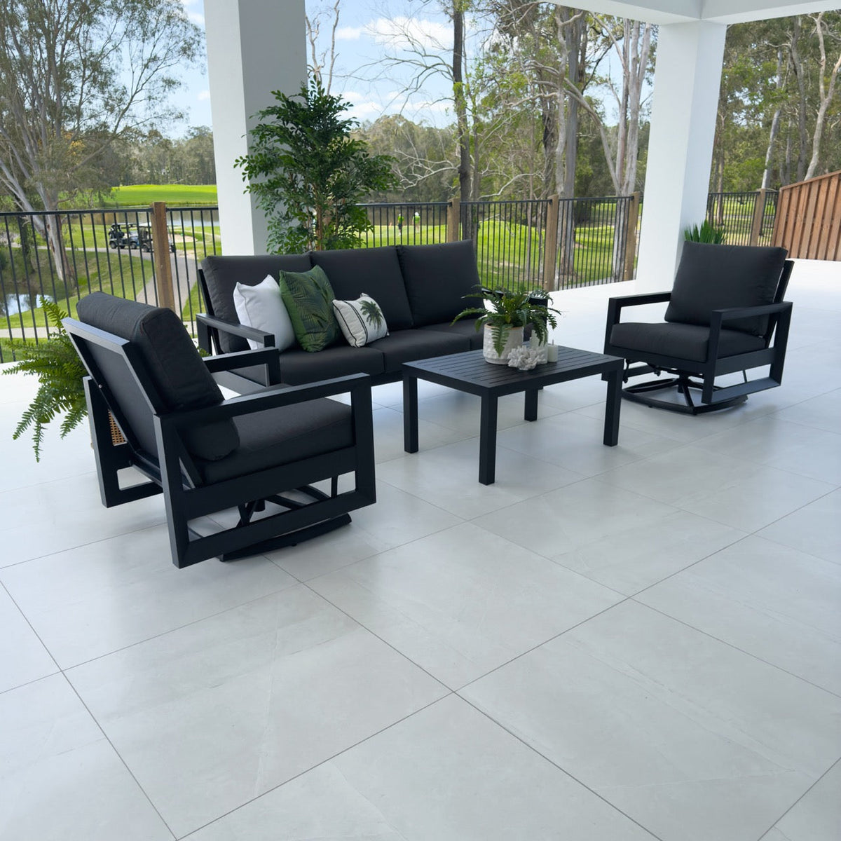 Taylah Swivel 3 - 4pce - Outdoor Lounge Setting
