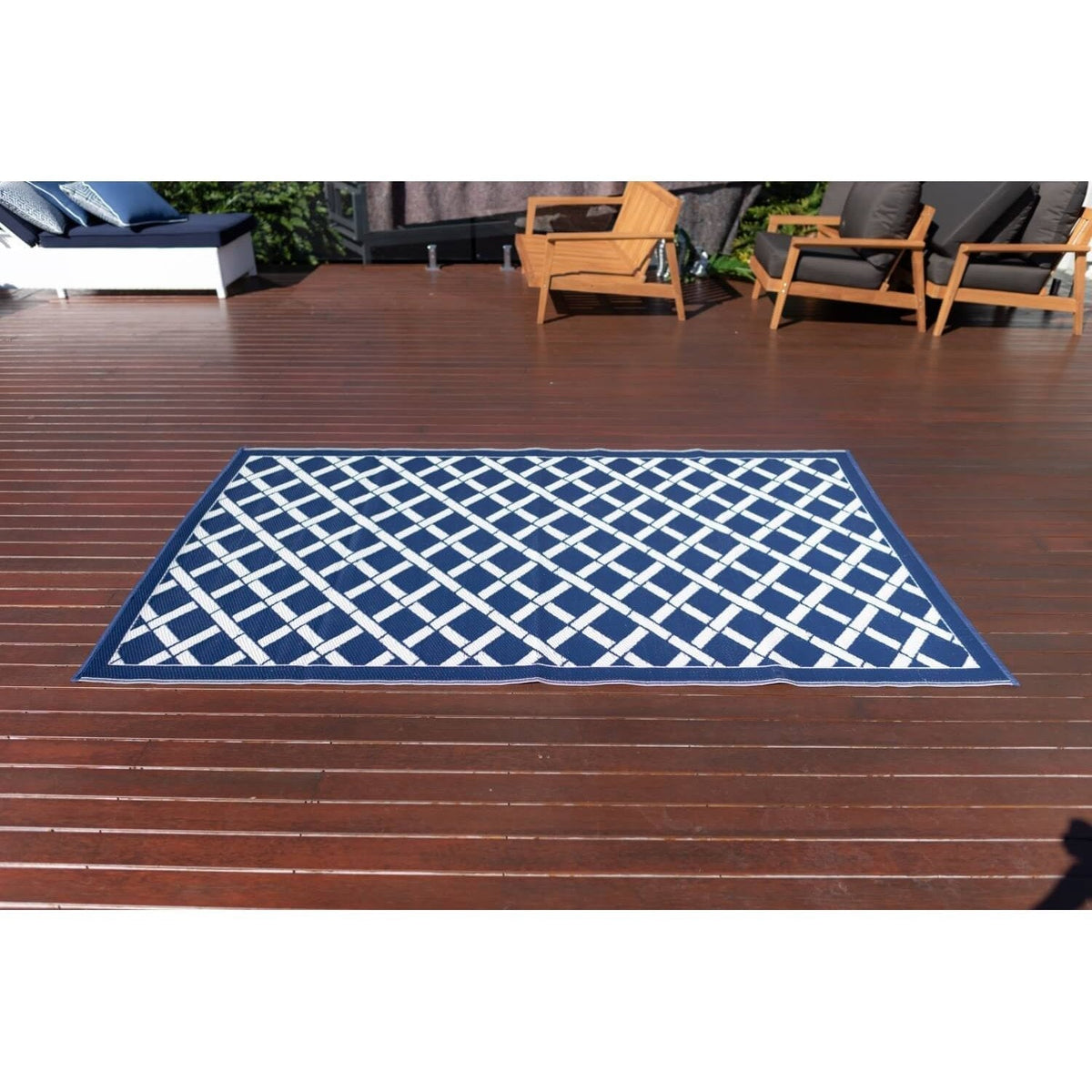 Signature Range Navy & White - Outdoor Rug