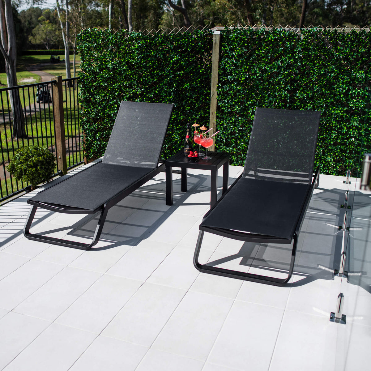 Byron Slat - 3pce - Outdoor Sun Lounge