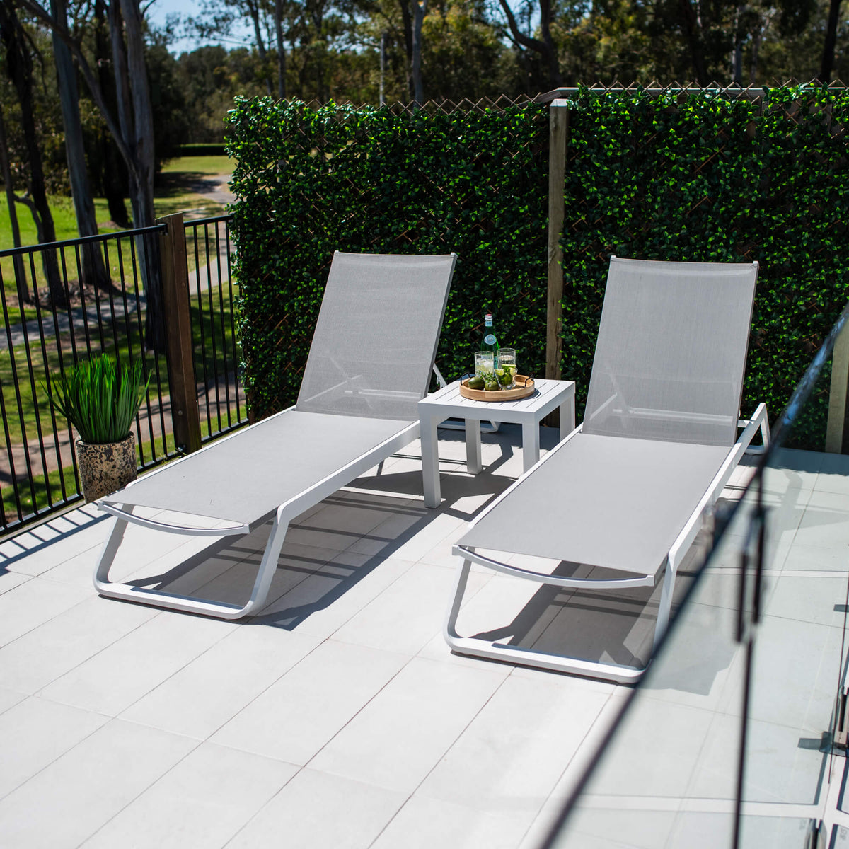 Byron Slat - 3pce - Outdoor Sun Lounge