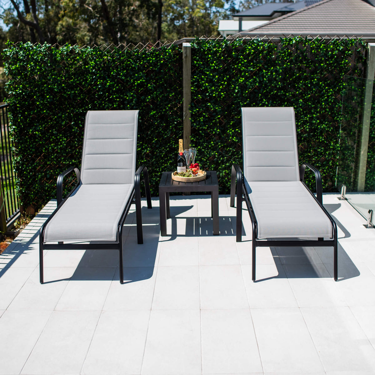 Leona Slat - 3pce - Outdoor Sun Lounge