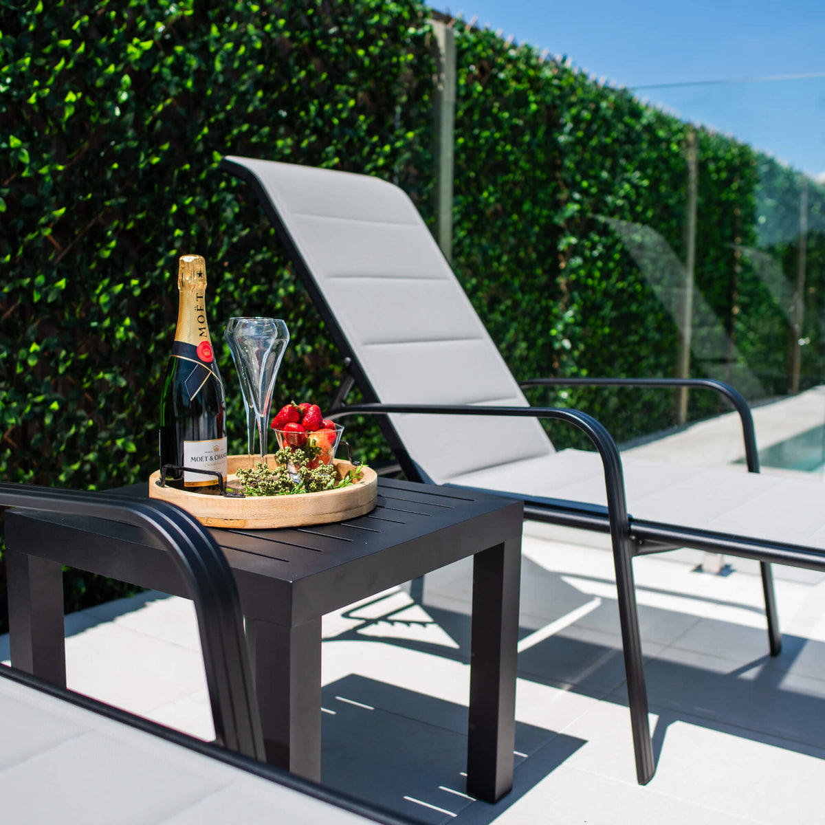 Leona Slat - 3pce - Outdoor Sun Lounge