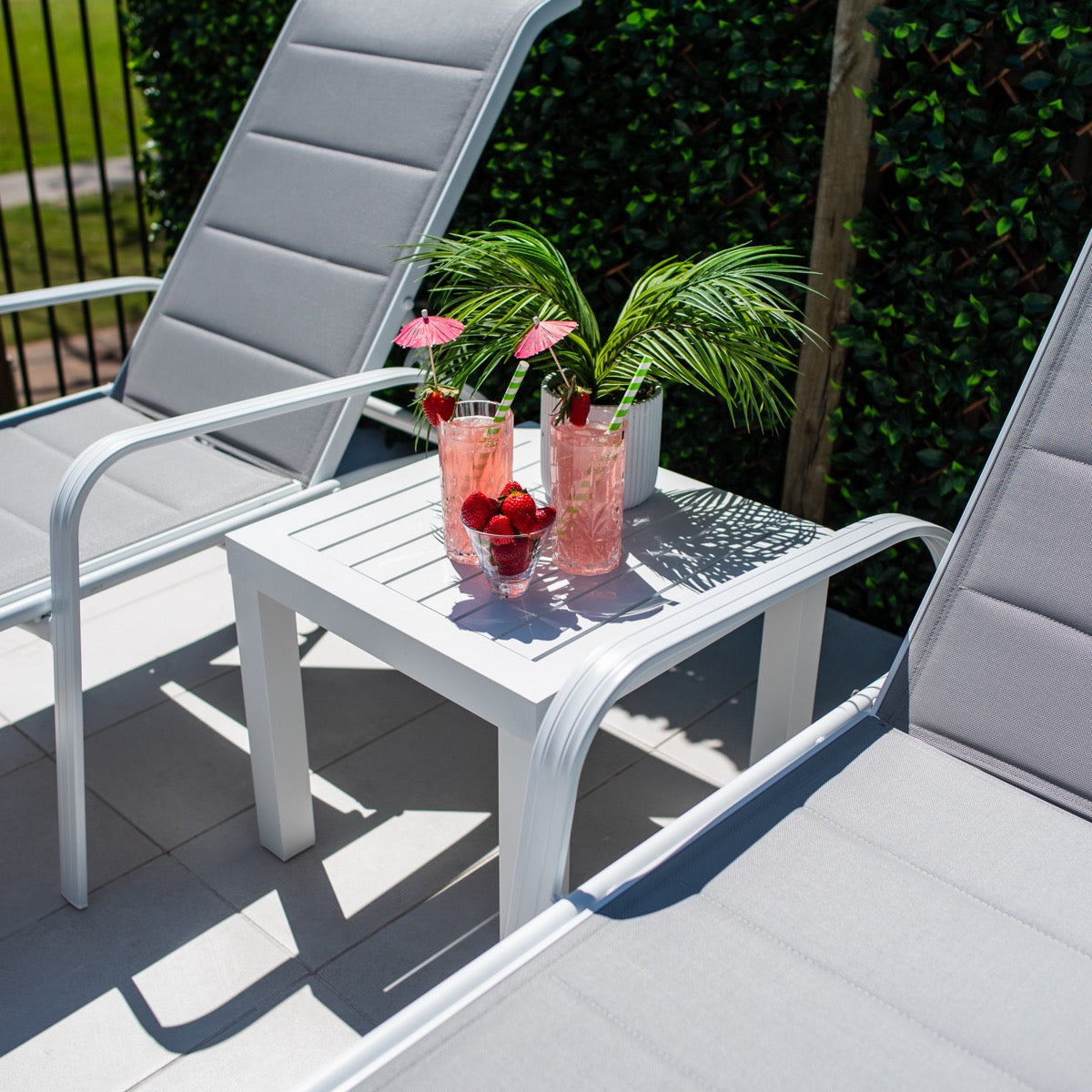 Leona Slat - 3pce - Outdoor Sun Lounge