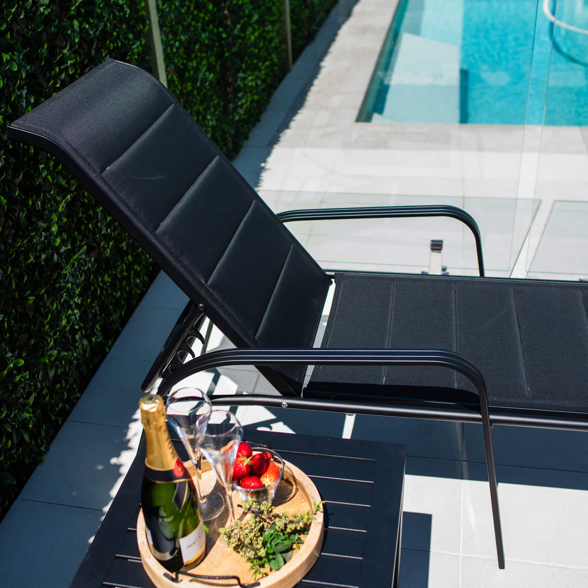 Leona Slat - 3pce - Outdoor Sun Lounge