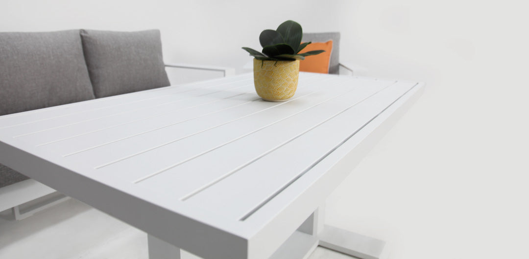 Hayman 311 Lounge Setting with Holste Adjustable Table - White