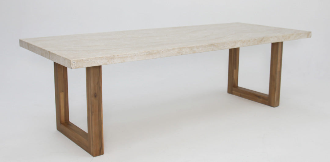 Veltis Albenga 9pc Travertine Dining Setting
