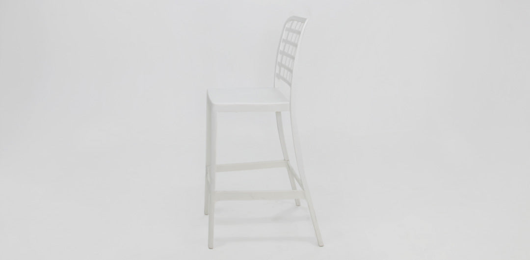 Frankie Resin Armless Barstool - White
