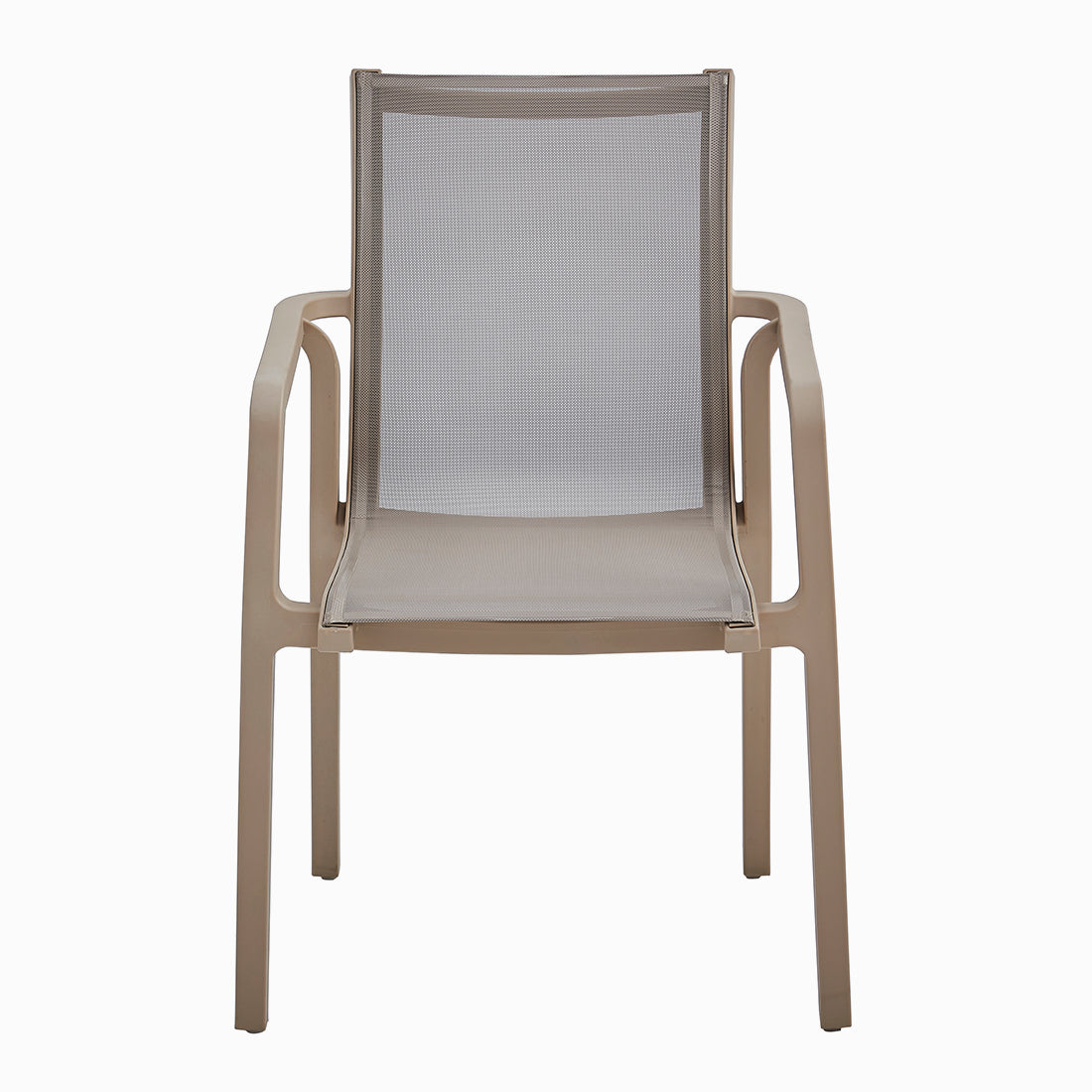 Rope and aluminium outdoor dining chair in taupe