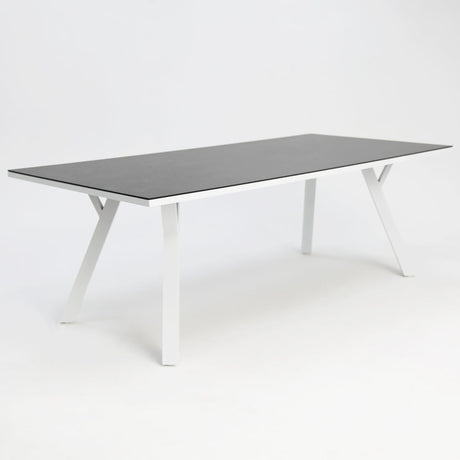 White powder-coated aluminium outdoor dining table