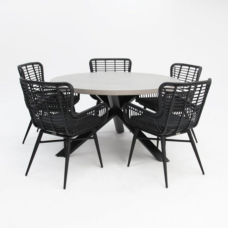 Milano Astrid six piece round outdoor dining setting