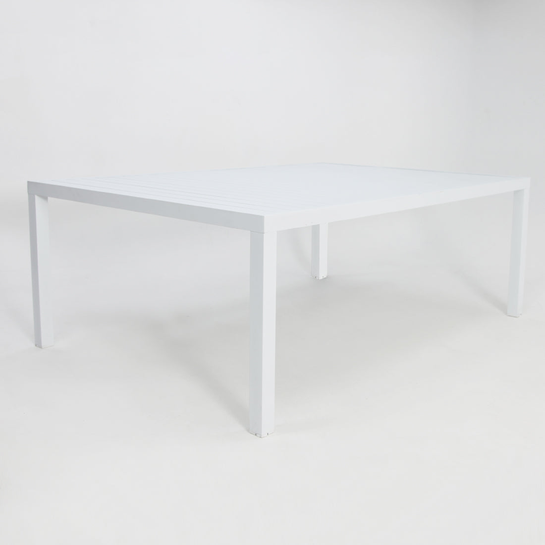 White aluminium 11-piece outdoor dining setting