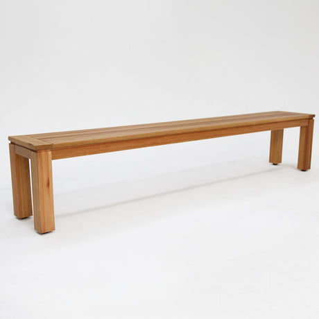 Timber garden bench with slatted seat