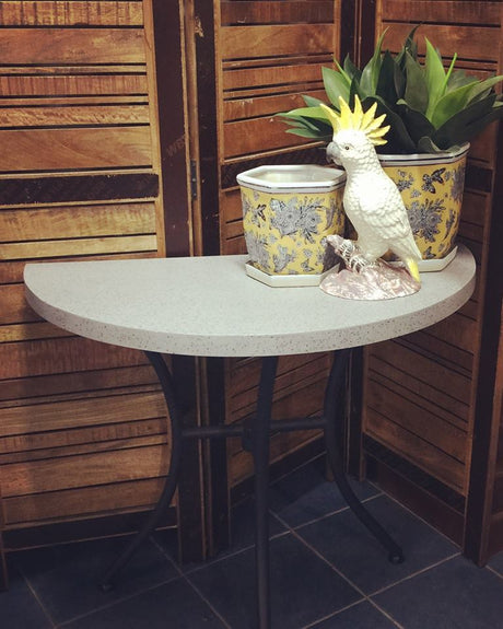 Console and Half-Moon Tables: Narrow Outdoor Table Ideas for Balconies