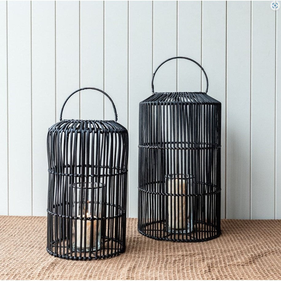 Toby black cylinder outdoor lantern