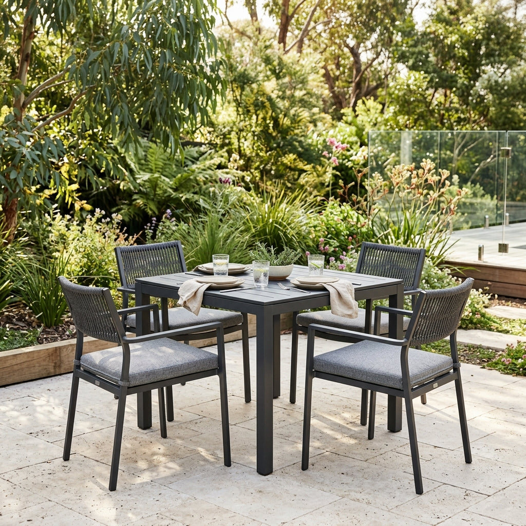 Commercial outdoor table and chairs package
