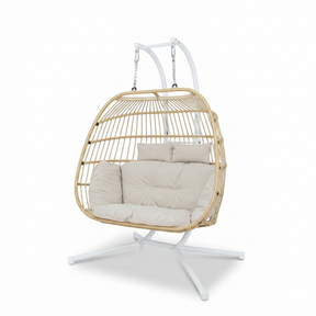Snug Steel Hanging Chair - Natural — studio view