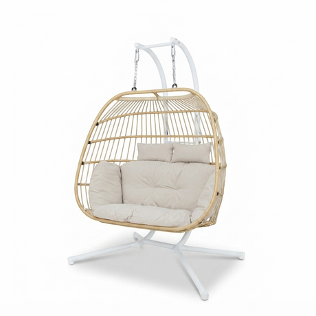 Snug Steel Hanging Chair - Natural — studio view