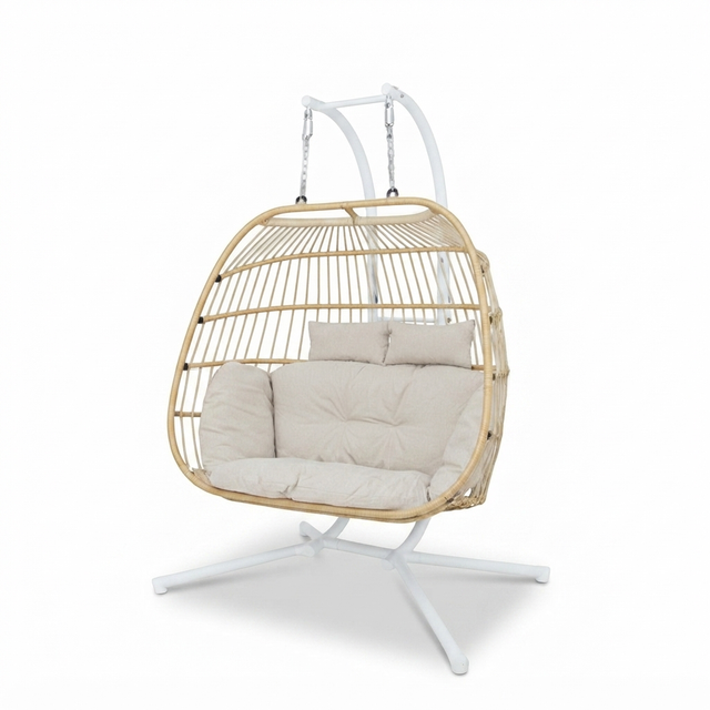 Snug Steel Hanging Chair - Natural — studio view