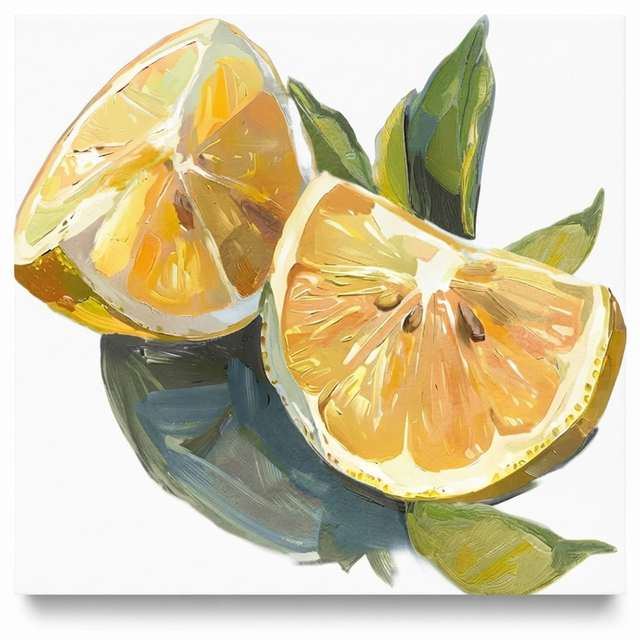 Lemon Slice Wall Art — studio view
