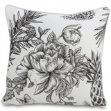 Tropical Black 45x45cm Outdoor Cushion — studio view