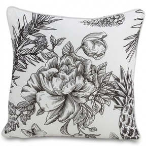 Tropical Black 45x45cm Outdoor Cushion — studio view