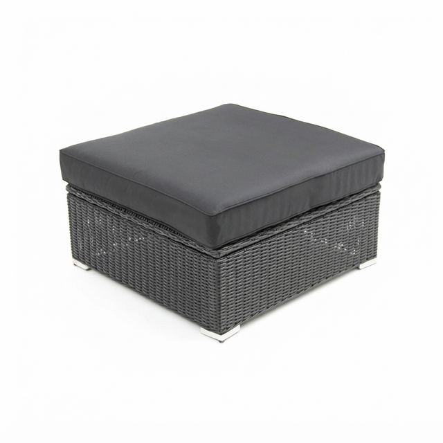 Amani Small Storage Black Char Ottoman — studio view