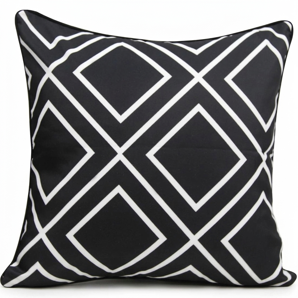 Black Diamond Cushion Cover 45x45cm — studio view