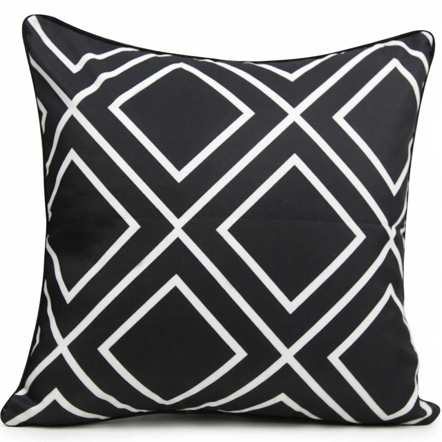 Black Diamond Cushion Cover 45x45cm — studio view
