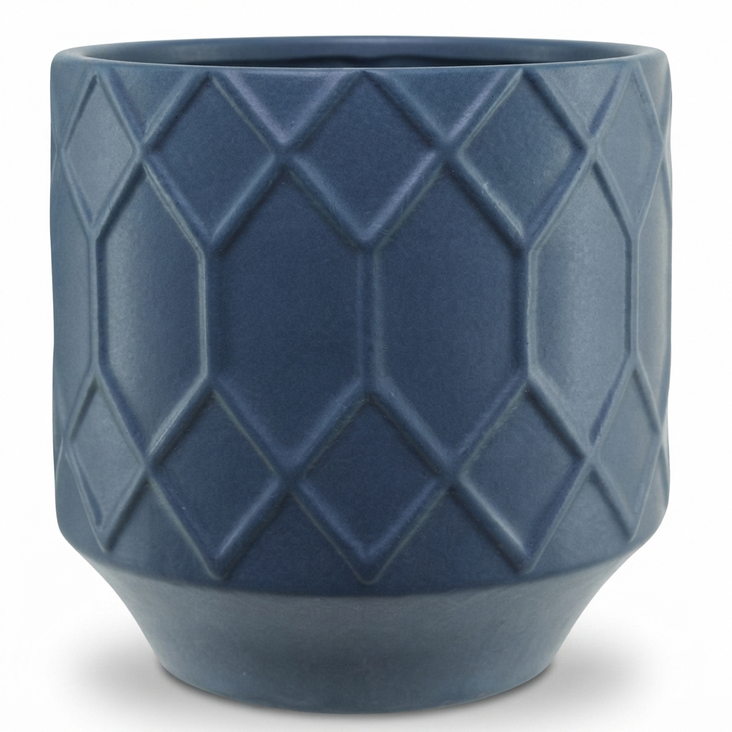 Izel Planter 15.5 x 15 Navy — studio view