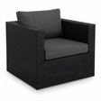 Moto Black Wicker Armchair — studio view