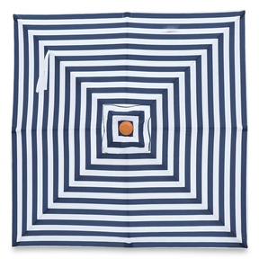 Replacement Canopy for 2m Aluminium Umbrella - Navy and White Stripe — studio view