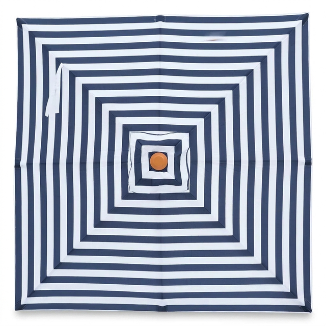 Replacement Canopy for 2m Aluminium Umbrella - Navy and White Stripe — studio view