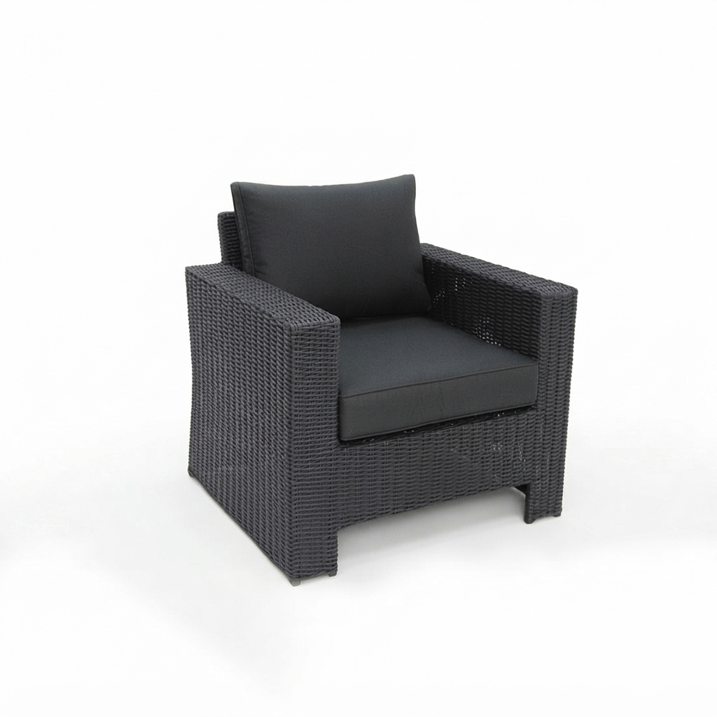 Banksia Armchair - Black Charcoal — studio view